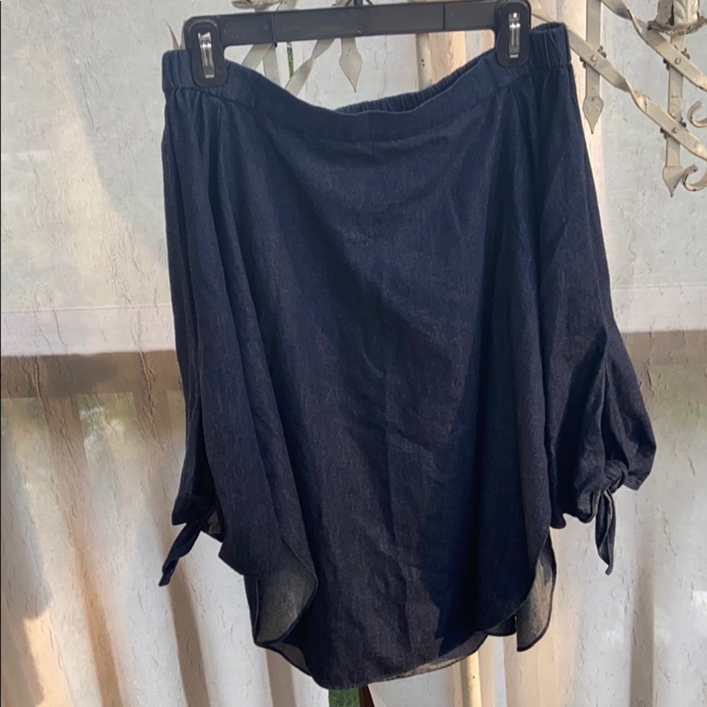 Tibi Off the Shoulder Denim Top
